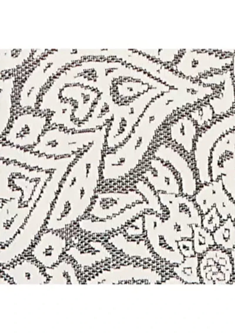 Plus Paisley Jacquard Asymmetric Hem Knit Top