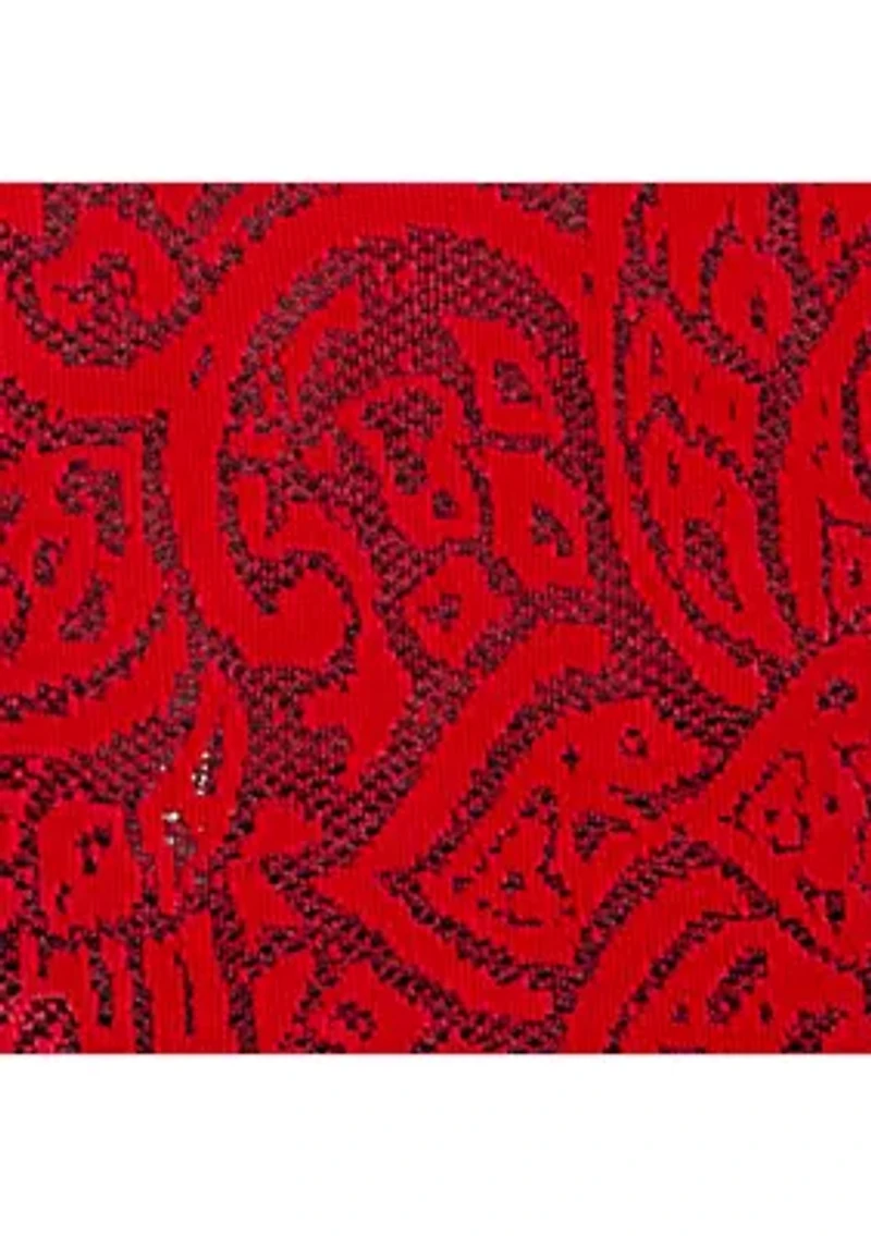 Plus Paisley Jacquard Asymmetric Hem Knit Top