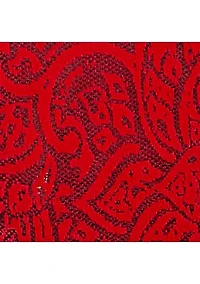 Plus Paisley Jacquard Asymmetric Hem Knit Top