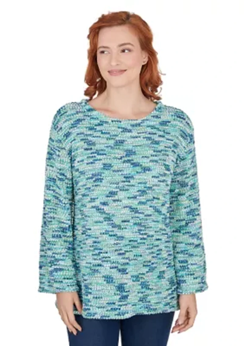 Petite Soft Textured Sweater Flowing Top