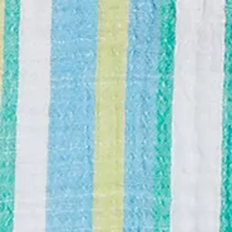 Women's Scalloped Stripe Embroidered Tie Sleeve T-Shirt