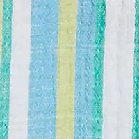 Women's Scalloped Stripe Embroidered Tie Sleeve T-Shirt