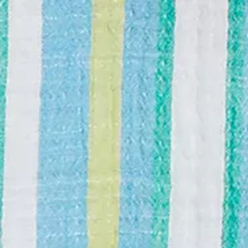 Petite Scalloped Stripe Embroidered Tie Sleeve T-Shirt