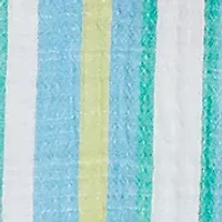 Petite Scalloped Stripe Embroidered Tie Sleeve T-Shirt