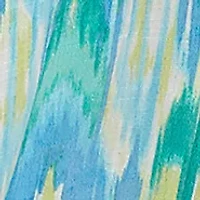 Petite Paradise Ikat Button Tie Front Top