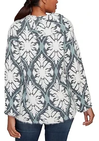 Women's Medallion Jacquard Sweater Knit Top