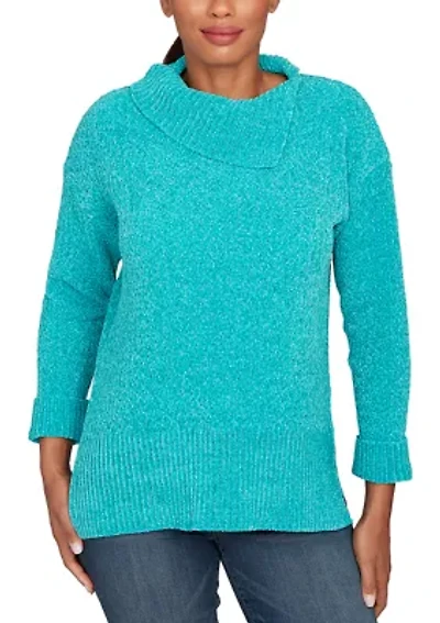 Women's Split Cowl Chenille Pullover Sweater