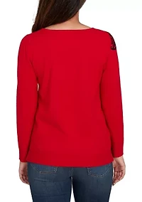 Women's Floral Paisley Jacquard Sweater