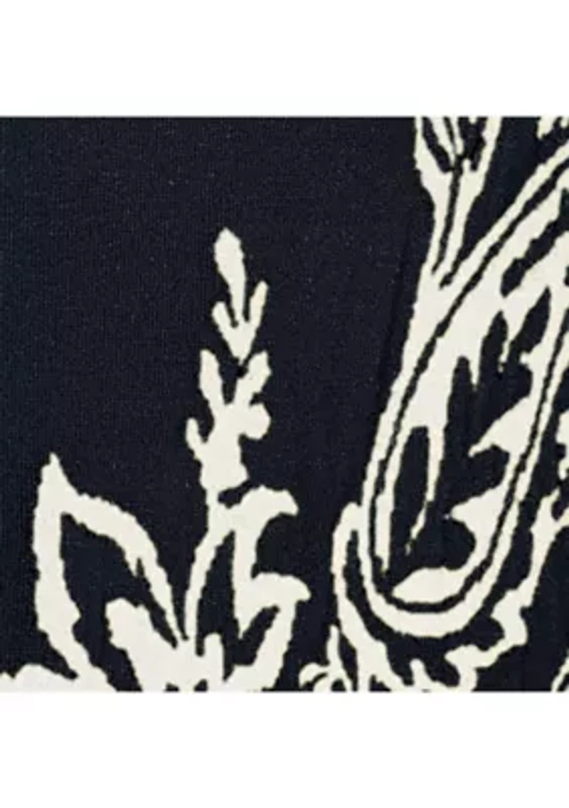 Plus Floral Paisley Jacquard Sweater