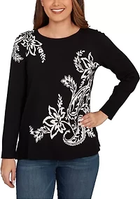 Petite Floral Paisley Jacquard Sweater