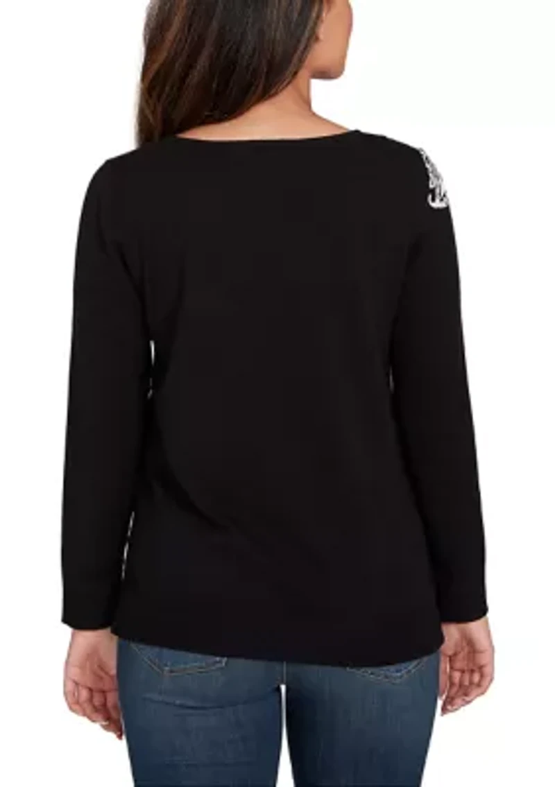 Petite Floral Paisley Jacquard Sweater