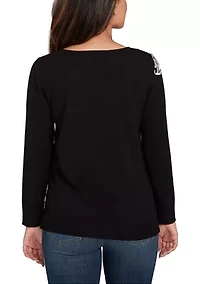 Petite Floral Paisley Jacquard Sweater