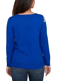 Petite Floral Paisley Jacquard Sweater