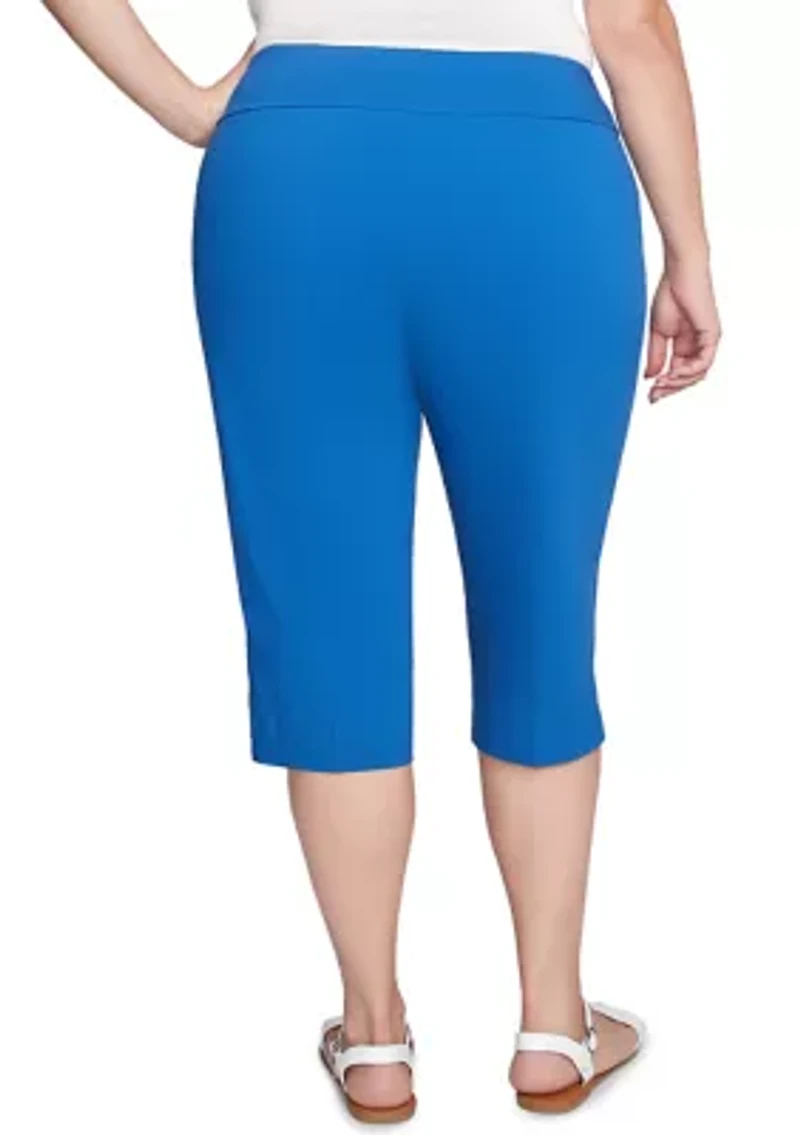 Plus Ladder Hem Americana Clamdigger Capri Pants