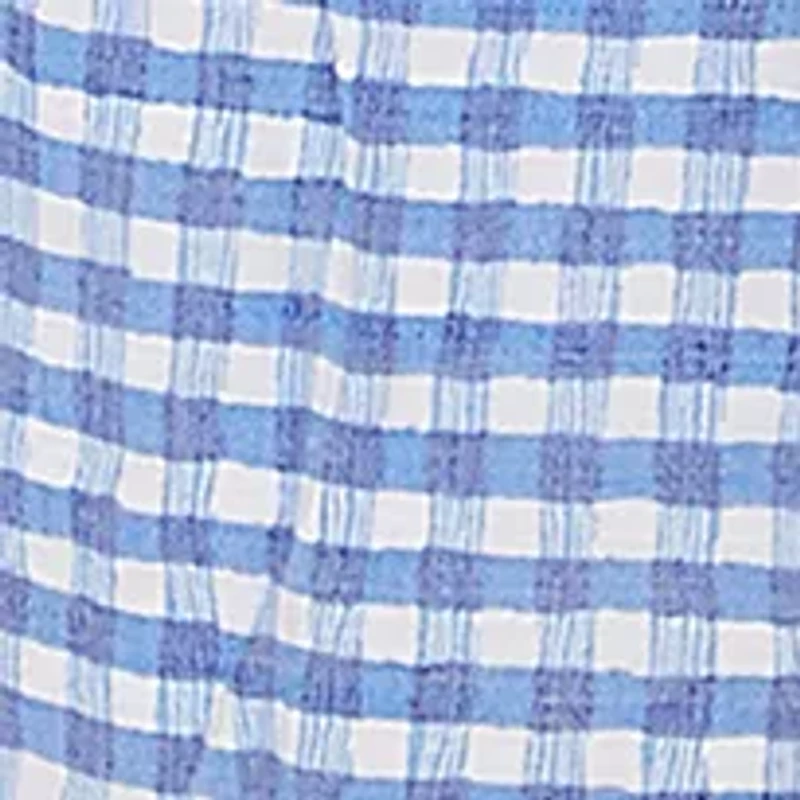 Plus Gingham Silky Henley Top