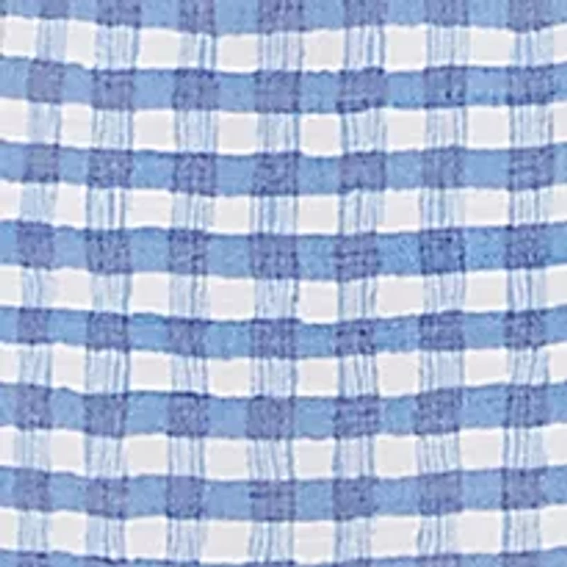 Petite Gingham Silky Henley Top