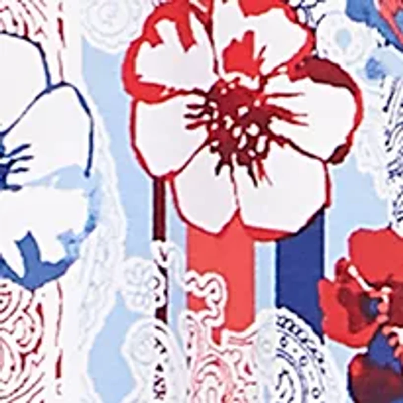 Petite Riviera Floral Stripe Print Knit Top