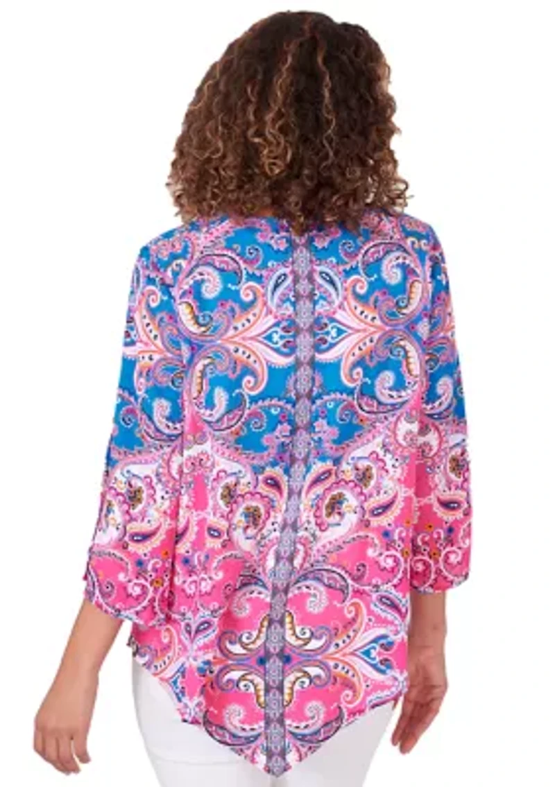 Petite Woven Paisley Top