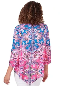 Petite Woven Paisley Top