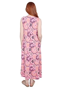 Women's Medallion Print Stretch Sleeveless Dress
