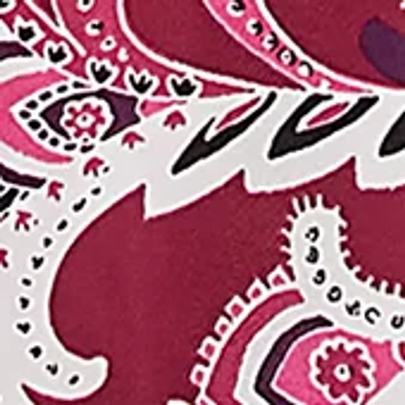Women's V-Neck Paisley Printed Pullover Woven Tunic Top