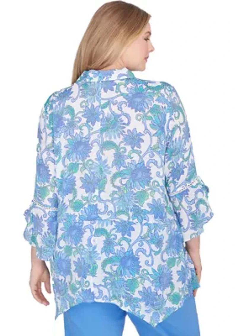 Plus Bali Floral Top