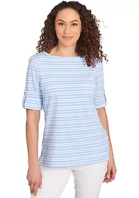 Women's Variegated Stripe Knit T-Shirt