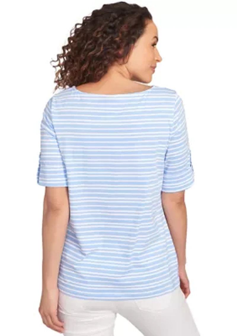 Women's Variegated Stripe Knit T-Shirt