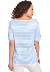 Women's Variegated Stripe Knit T-Shirt