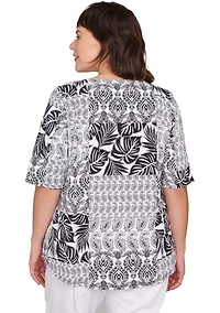 Plus Bali Patchwork Print T-Shirt