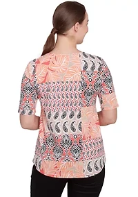 Petite Bali Patchwork Print T-Shirt