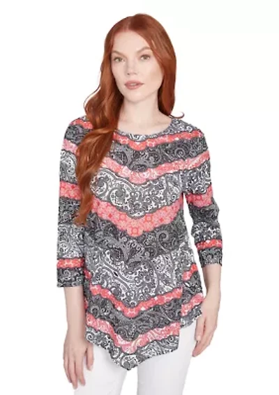 Women's Lace Chevron Sublimation Jersey Top