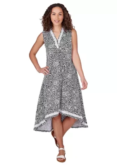 Petite Vines Puff Print Dress