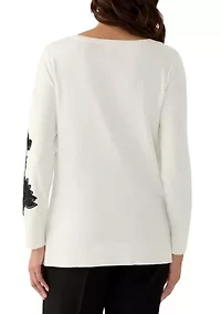 Women's Floral Lace Fine Gauge Sweater