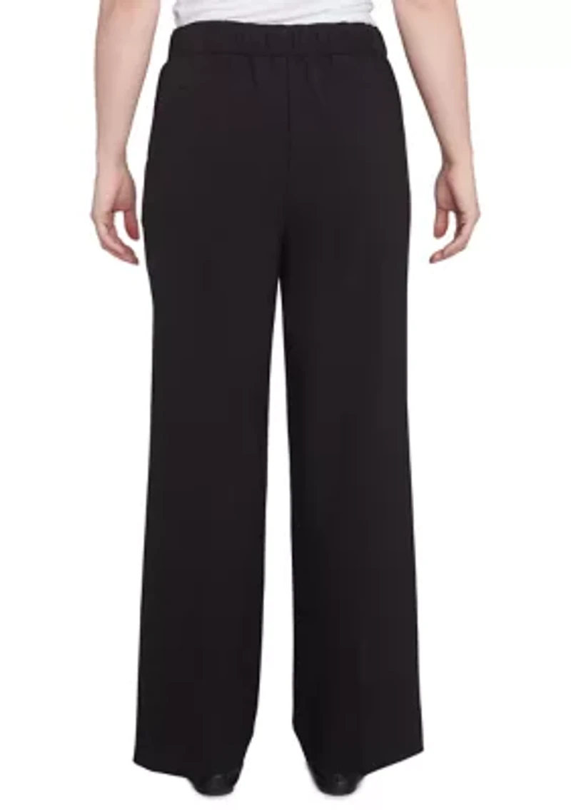 Petite Pull-On Wide Leg Light Weight Trouser Pants