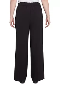 Petite Pull-On Wide Leg Light Weight Trouser Pants