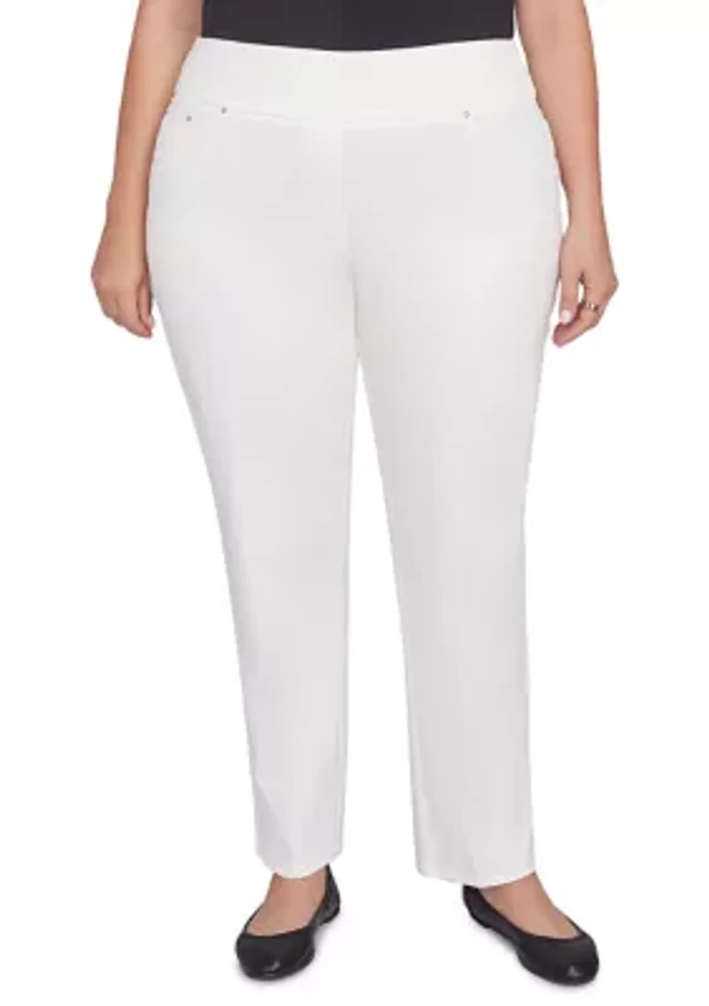 Plus Soft Hand Twill Bi Stretch Pull On Pants