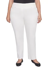 Plus Soft Hand Twill Bi Stretch Pull On Pants