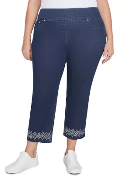 Plus Pull On Extra Stretch Foiled Jeans