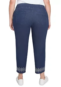 Plus Pull On Extra Stretch Foiled Jeans