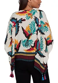 Women's Paradise Birds Printed Crepe T-Shirt