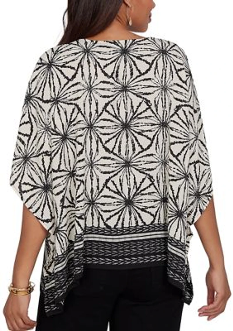 Women's Geo Border Print Crepe Top