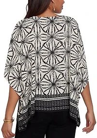 Women's Geo Border Print Crepe Top