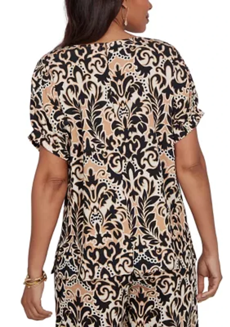 Women's Damask Textured T-Shirt