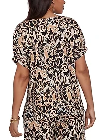 Women's Damask Textured T-Shirt