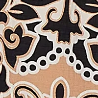 Plus Damask Textured Elastic Waist Pants