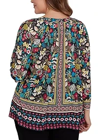 Plus Paradise Tropic Print Knit Top