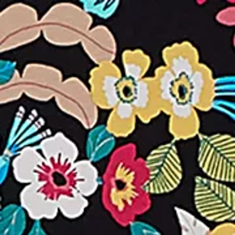 Plus Tropical Print Tiered Cotton Knit Pocket Dress