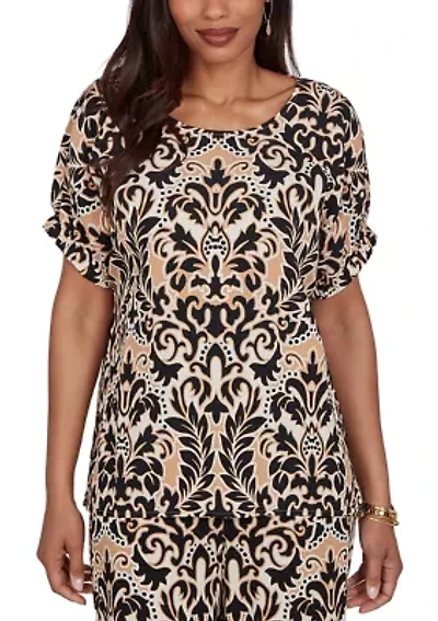 Petite Damask Textured T-Shirt