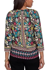Petite Paradise Tropic Print Knit Top